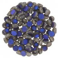 Czech 2-hole Cabochon Perlen 6mm Crystal Azuro Full Matted